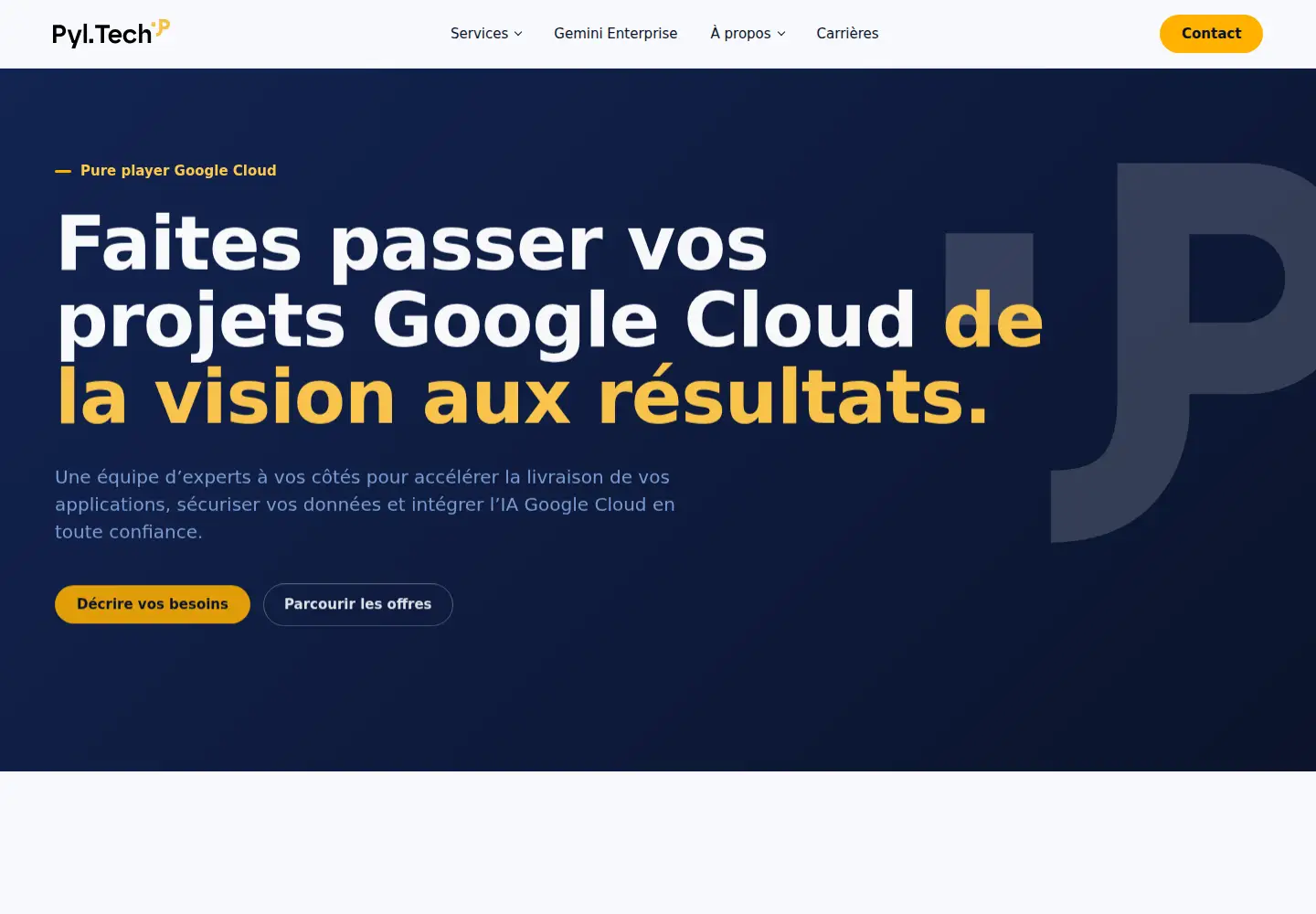 Captured homepage of pyl.tech in the current scan