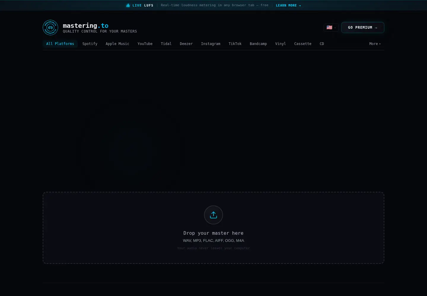 Captured homepage of mastering.to in the current scan