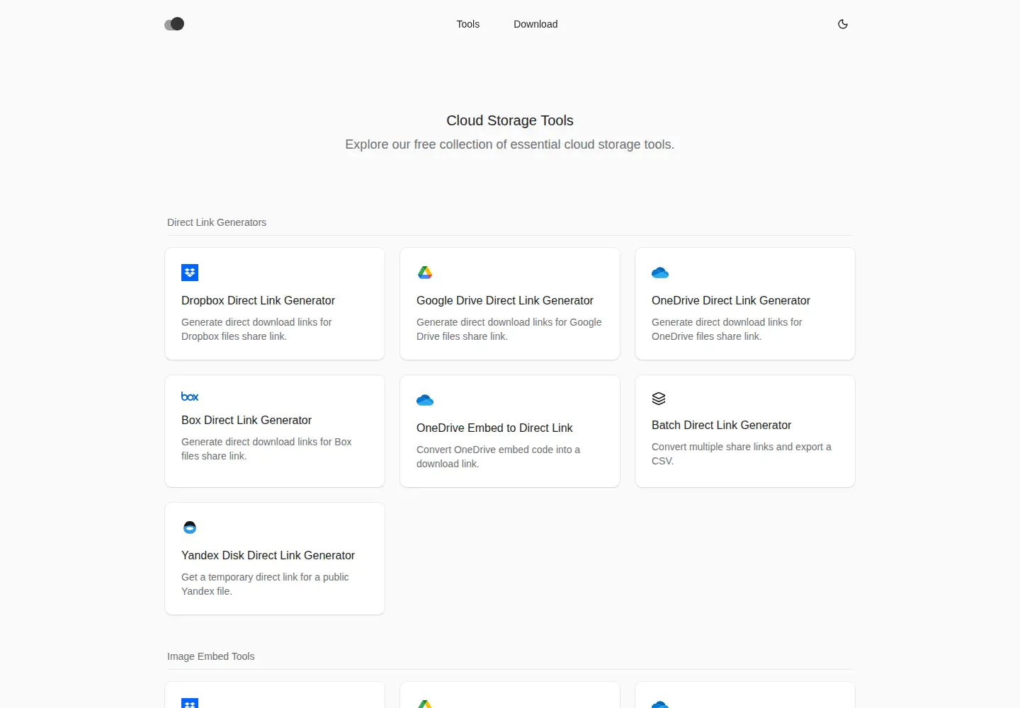 Captured homepage of cloudstorage.tools in the current scan