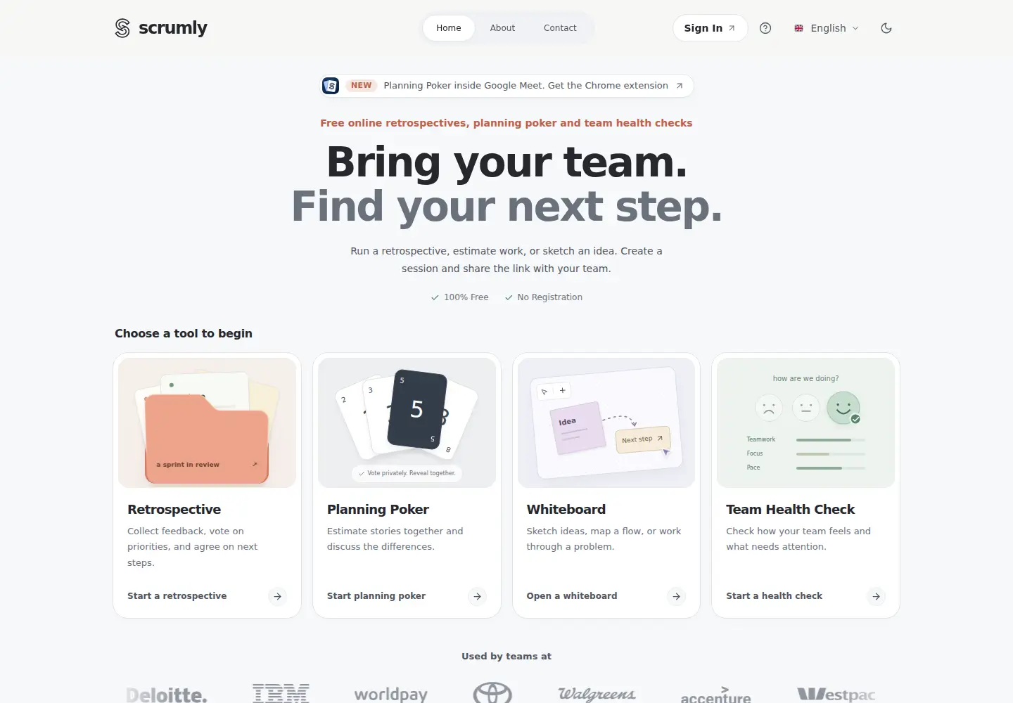 Screenshot of scrumly.tools