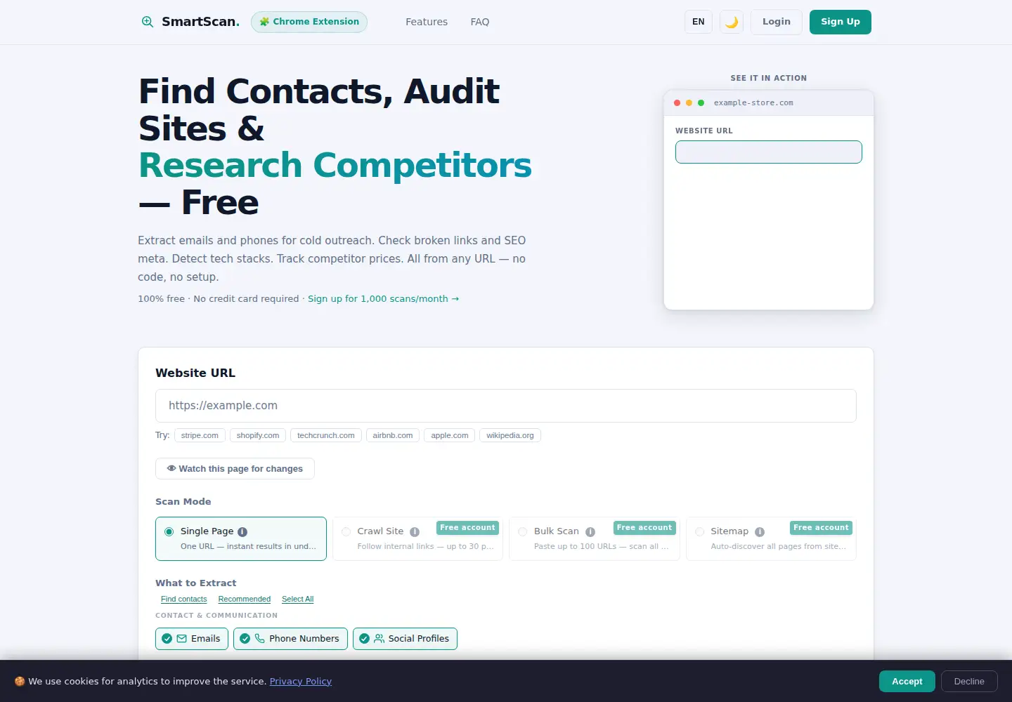 Screenshot of smartscan.tools