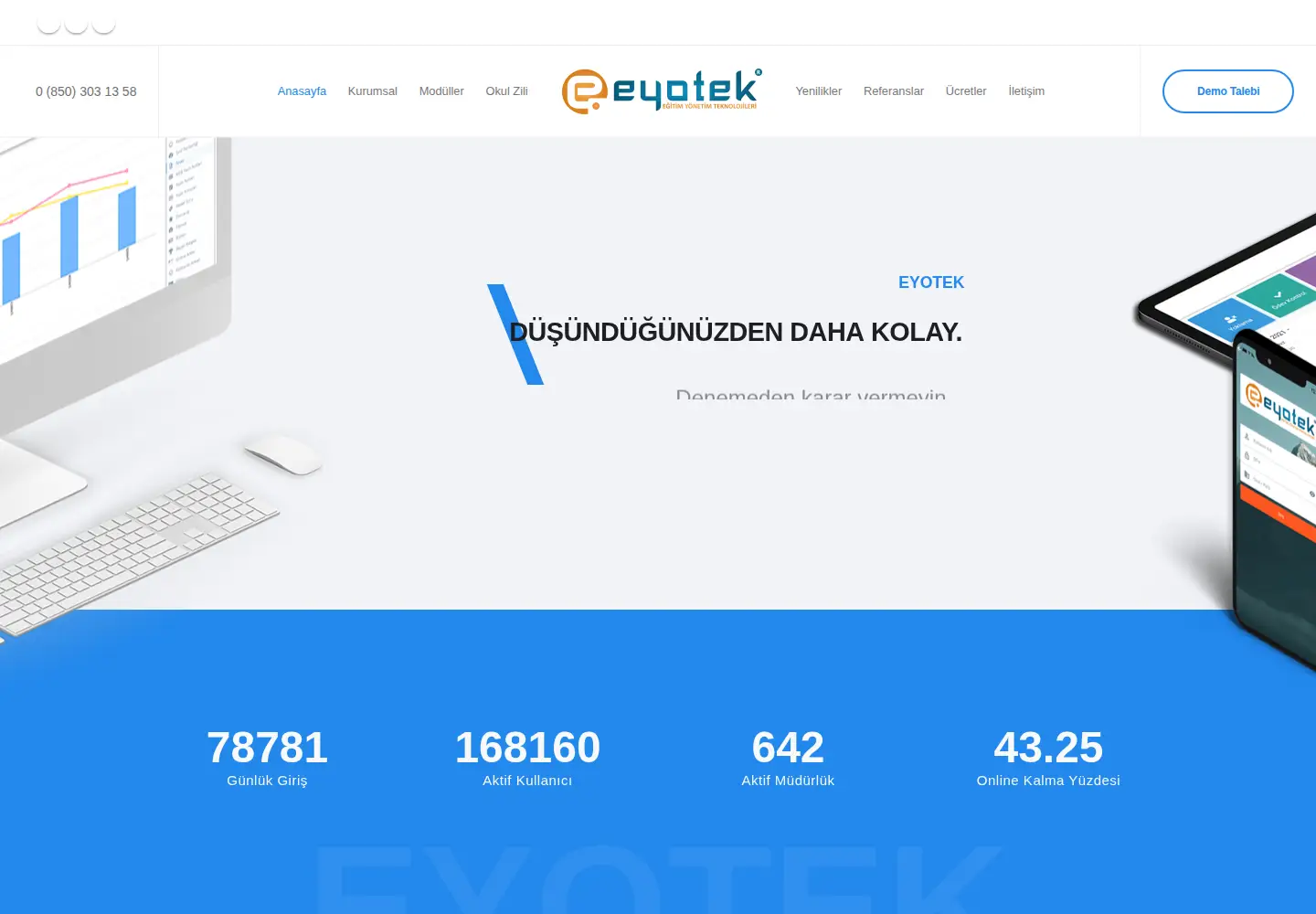 Captured homepage of eyotek.com.tr in the current scan