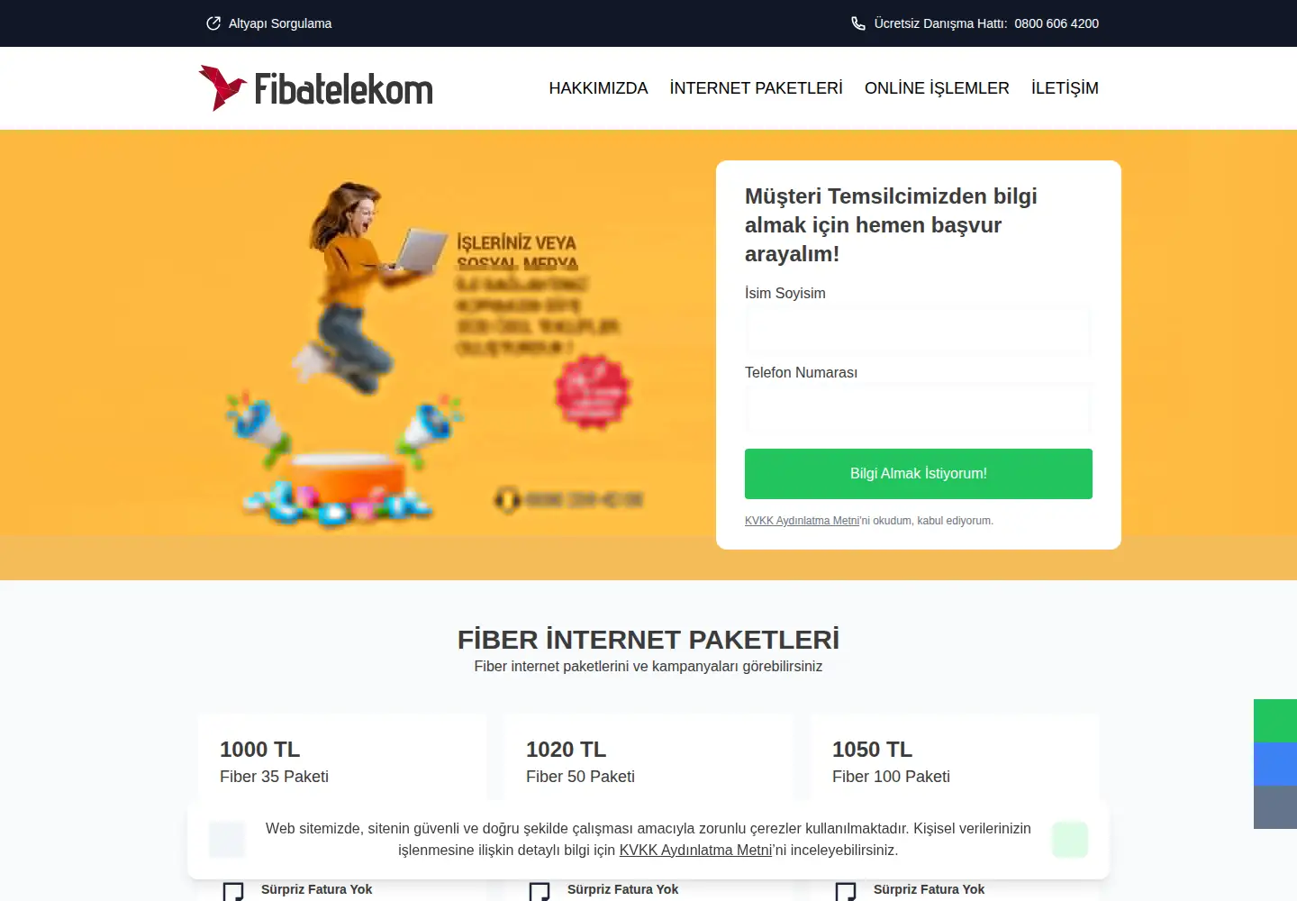 Screenshot of fibatelekom.com.tr