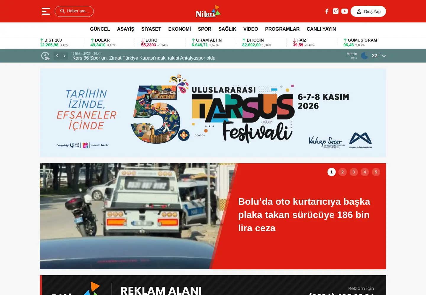 Captured homepage of nilrtv.com.tr in the current scan