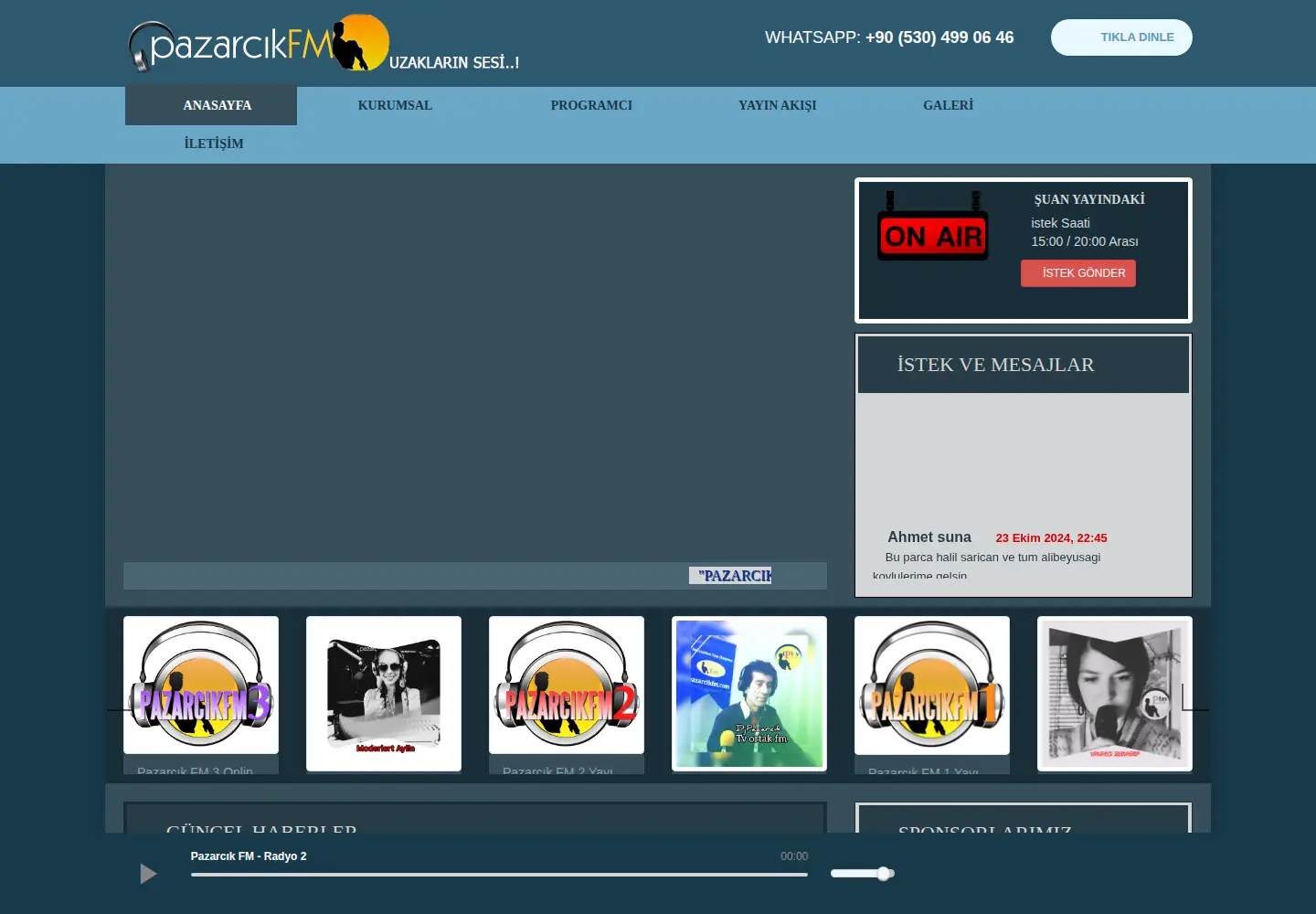 Captured homepage of pazarcikfm.com.tr in the current scan