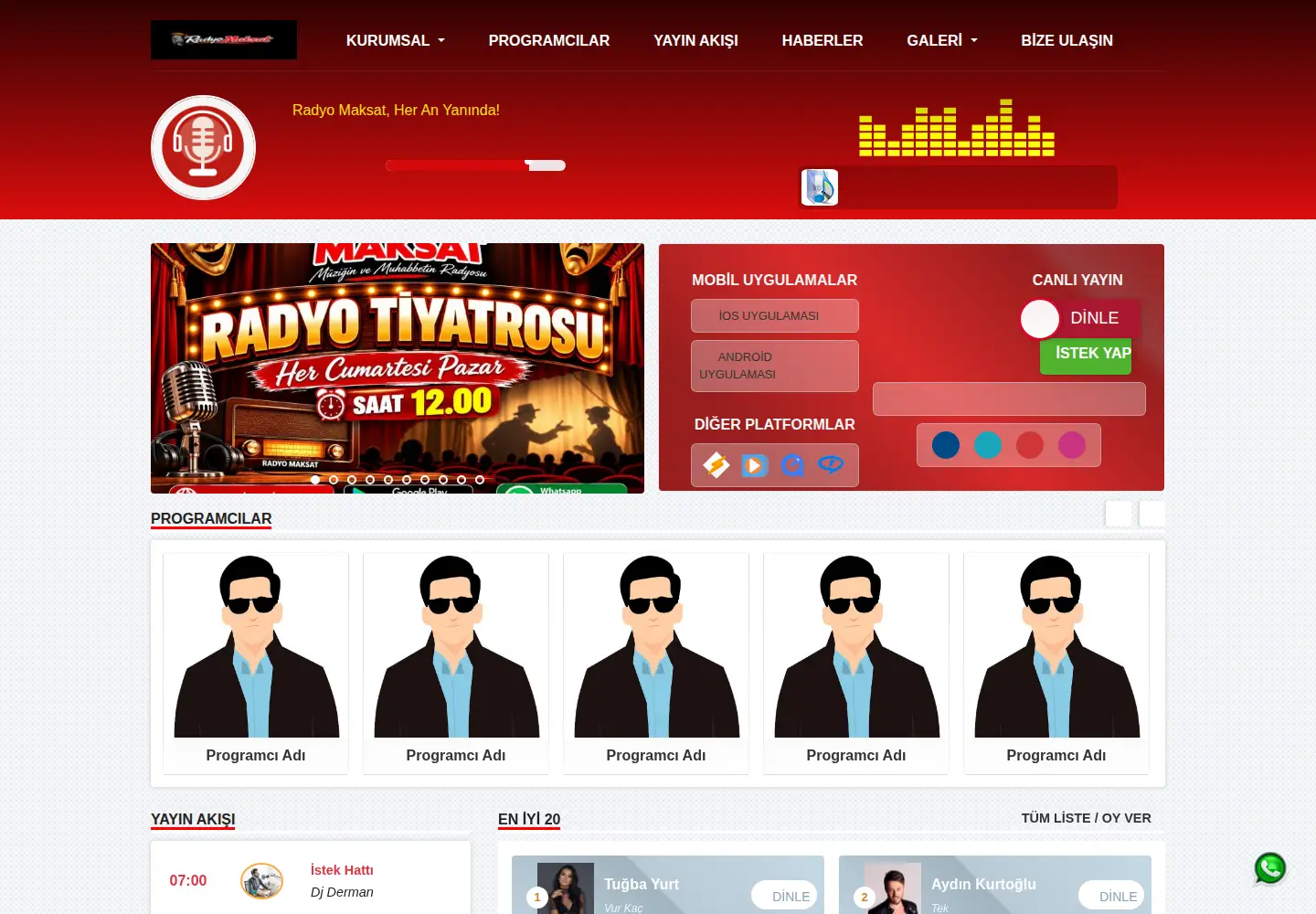 Captured homepage of radyomaksat.com.tr in the current scan