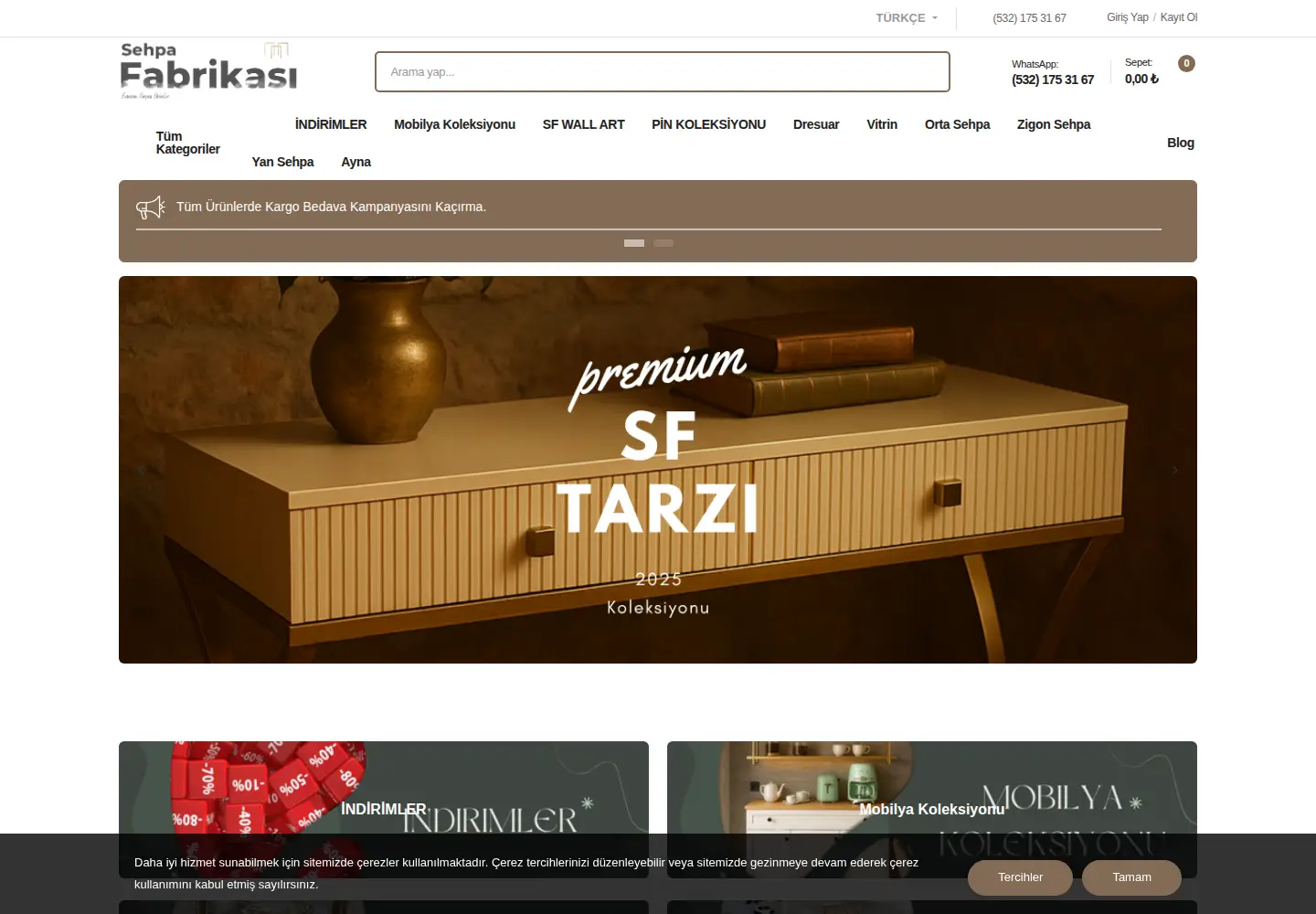 Captured homepage of sehpafabrikasi.com.tr in the current scan
