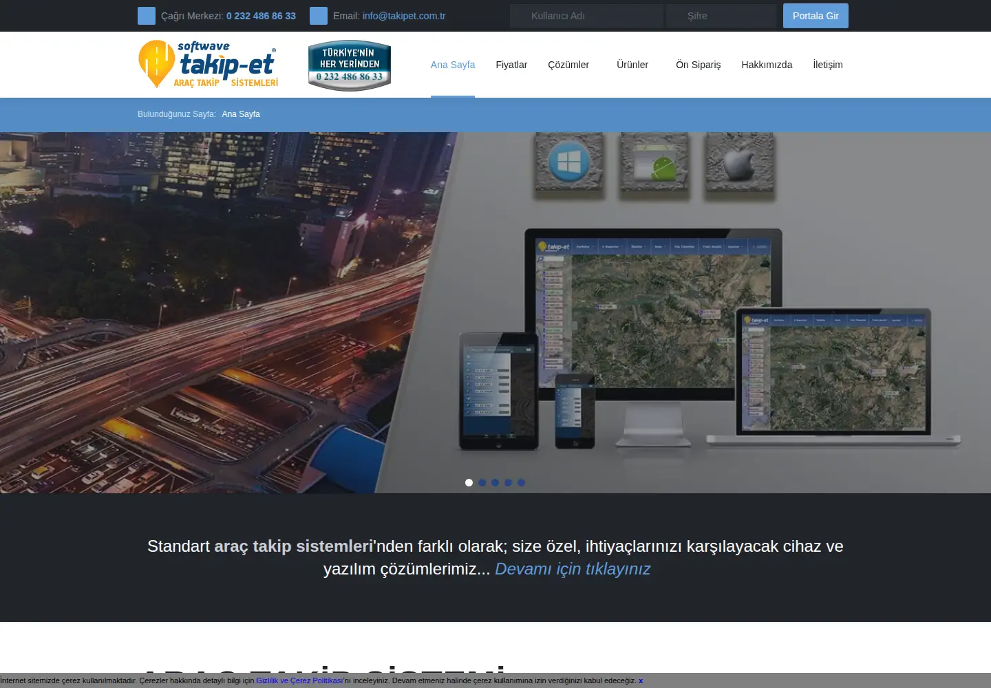 Captured homepage of takipet.com.tr in the current scan