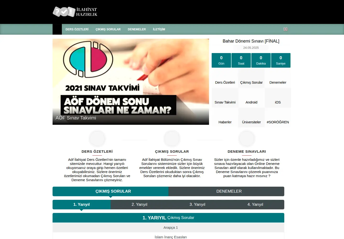 Captured homepage of ilahiyat.gen.tr in the current scan