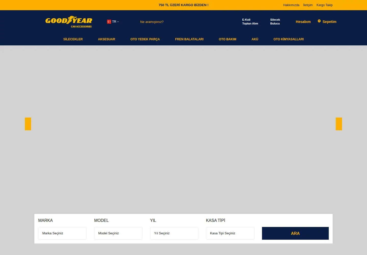 Screenshot of goodyearotoaksesuar.web.tr