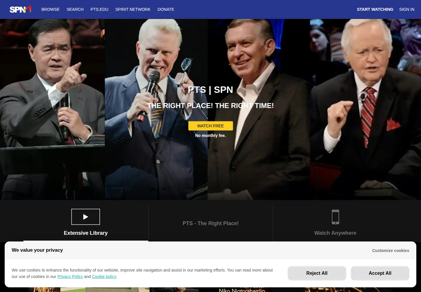 Screenshot of spiritnetwork.tv