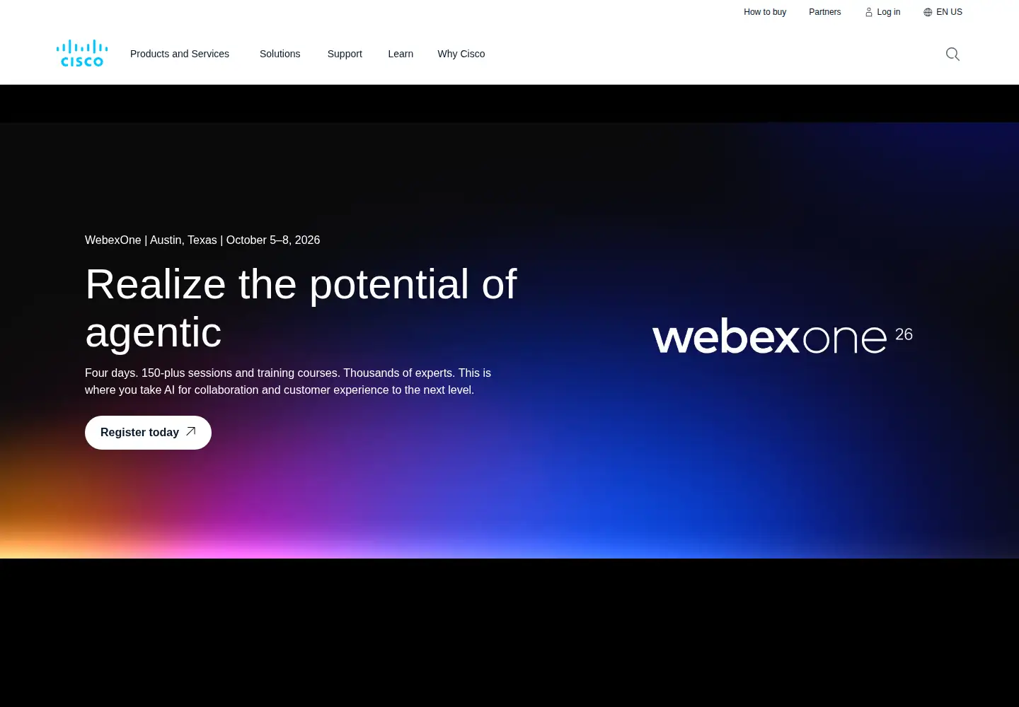 Screenshot of cisco.com