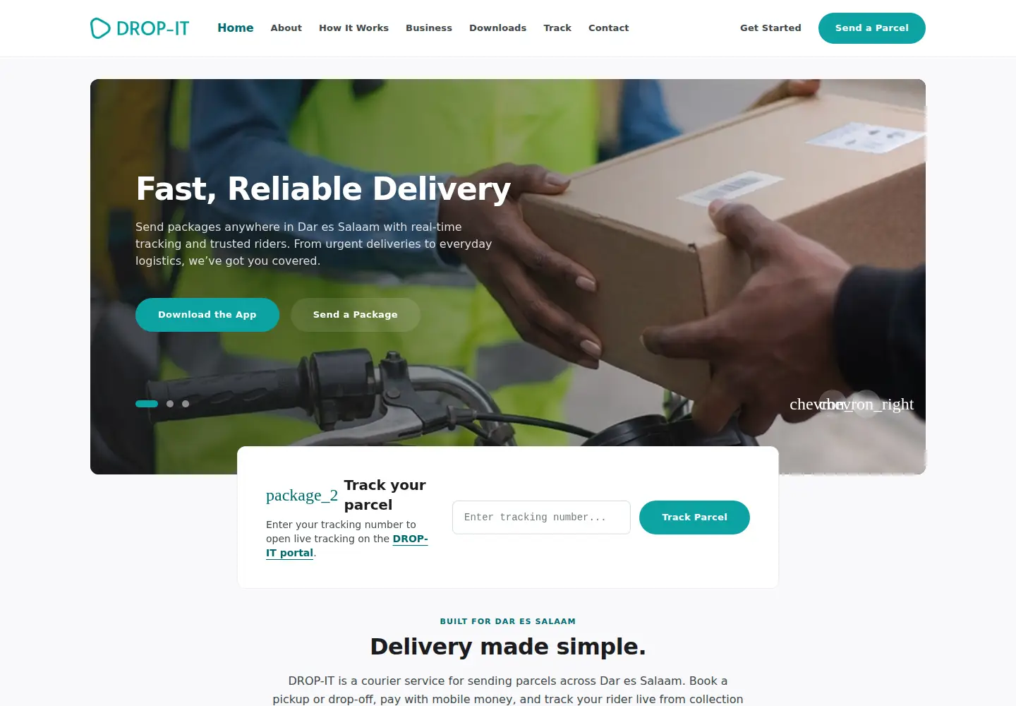 Captured homepage of dropit.co.tz in the current scan