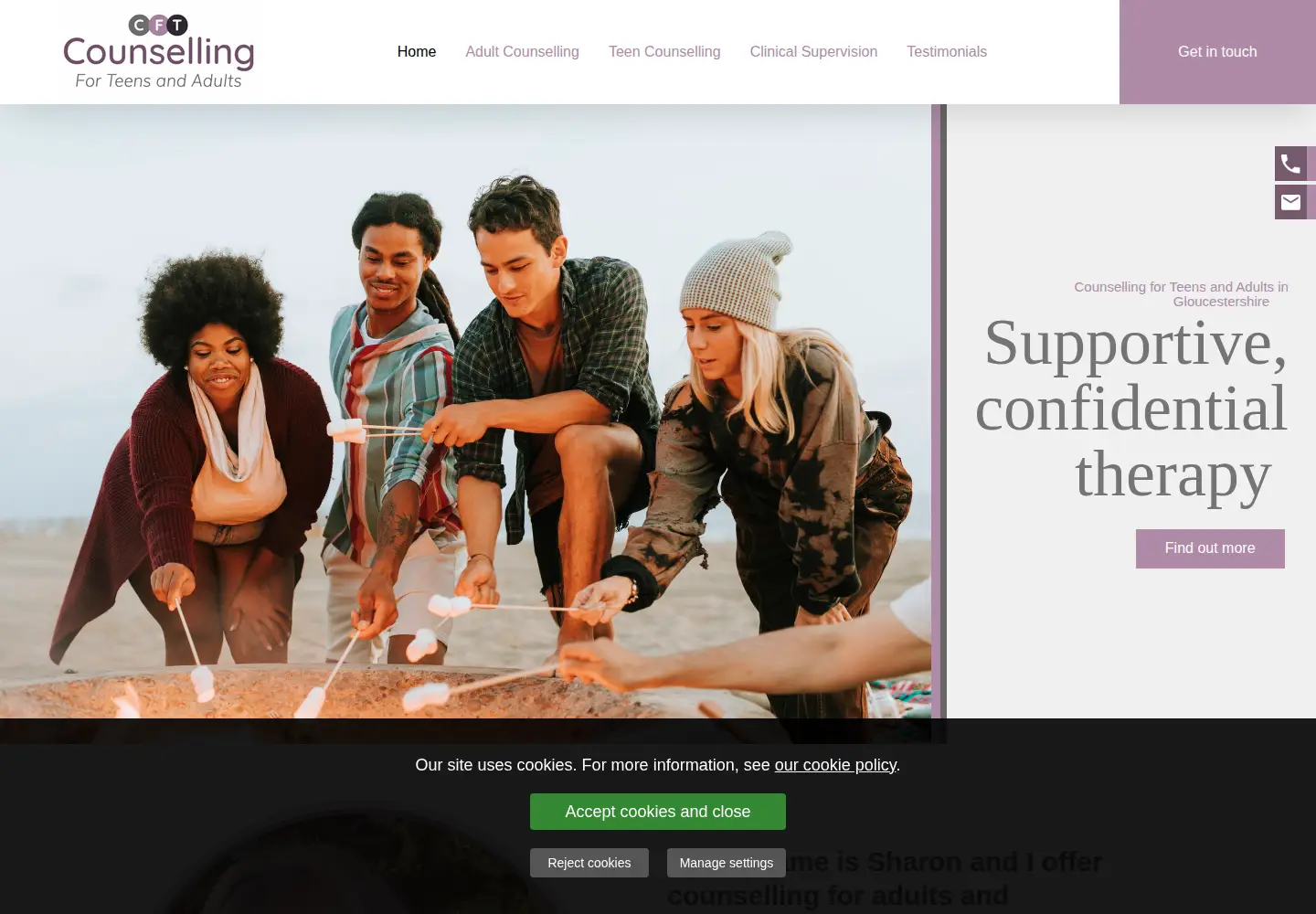 Screenshot of counsellingteens.co.uk