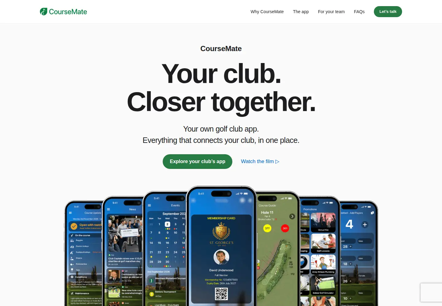 Screenshot of coursemateapp.co.uk
