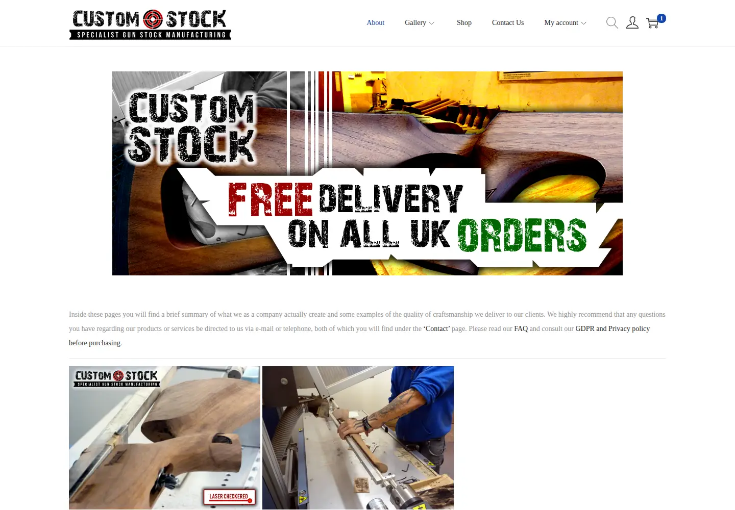 Screenshot of customstock.co.uk