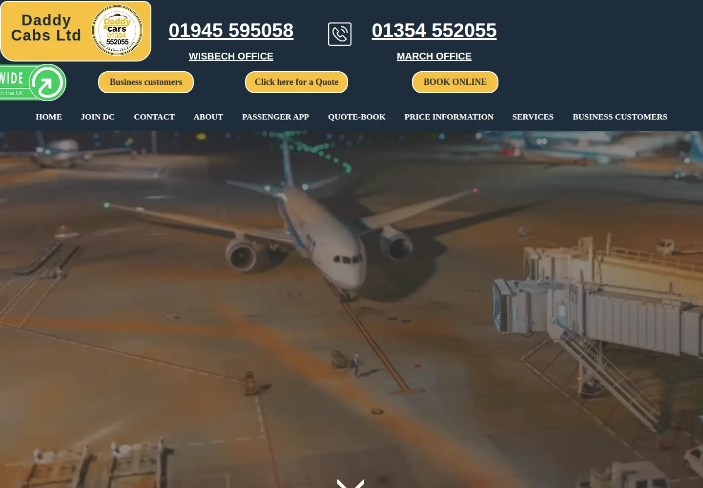 Captured homepage of daddycabs.co.uk in the current scan