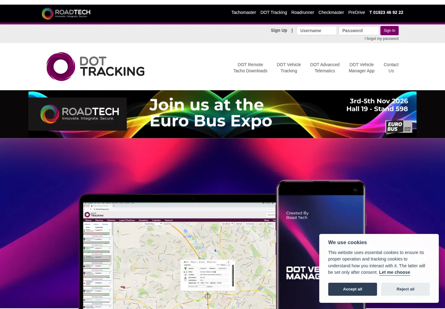 Screenshot of dottracking.co.uk