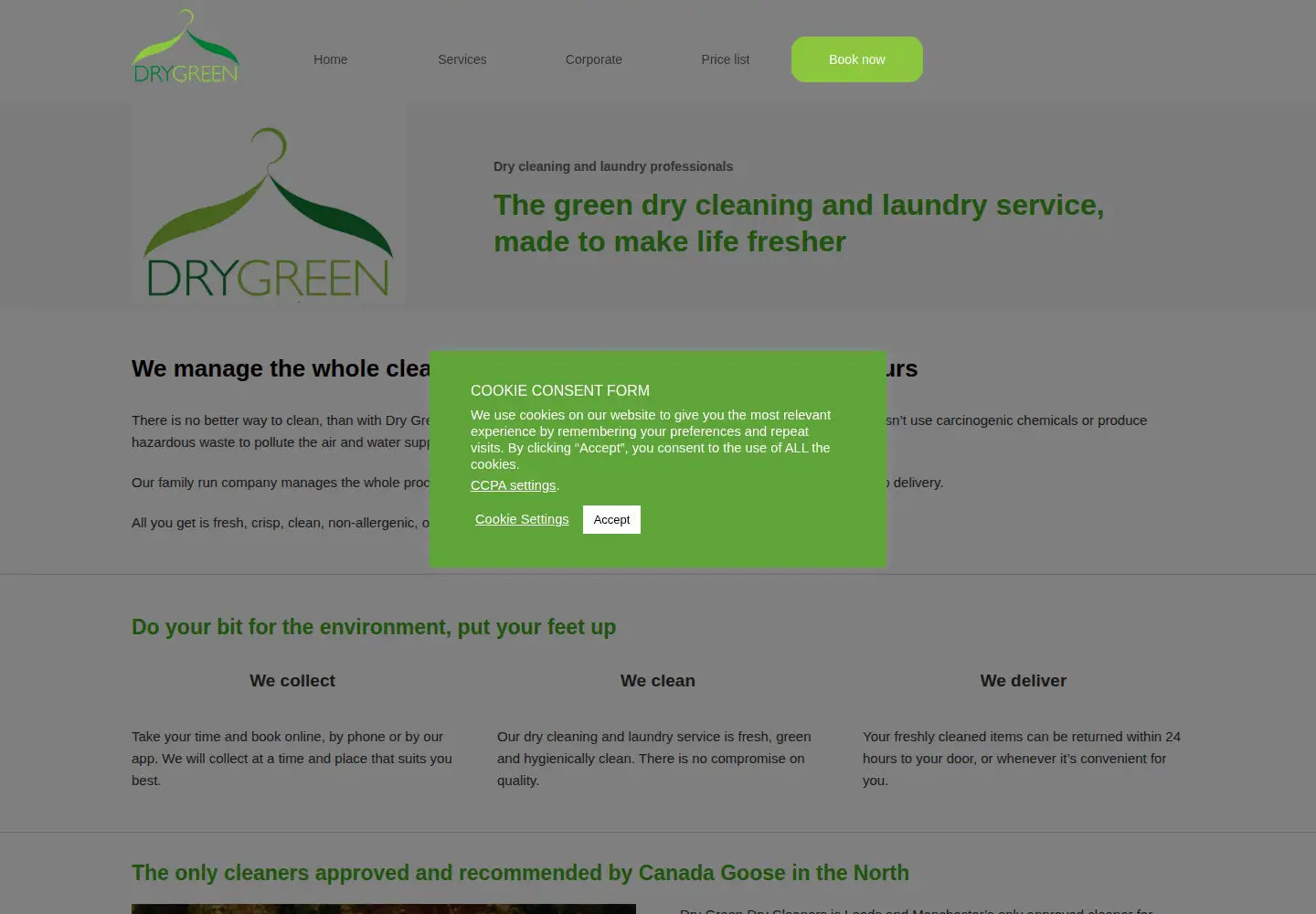 Screenshot of drygreenonly.co.uk