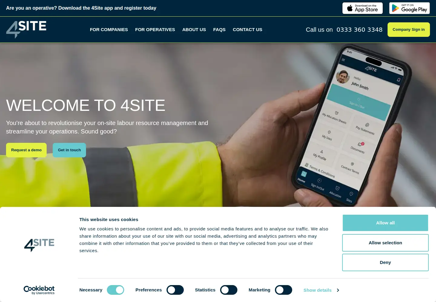 Captured homepage of hudson4site.co.uk in the current scan