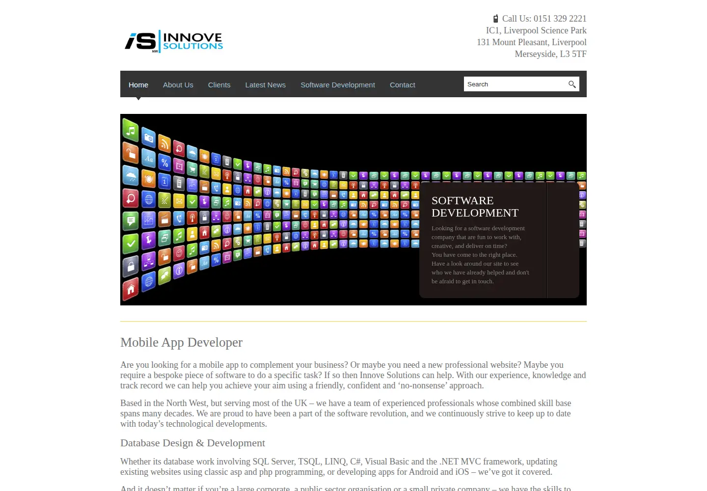 Captured homepage of innovesolutions.co.uk in the current scan