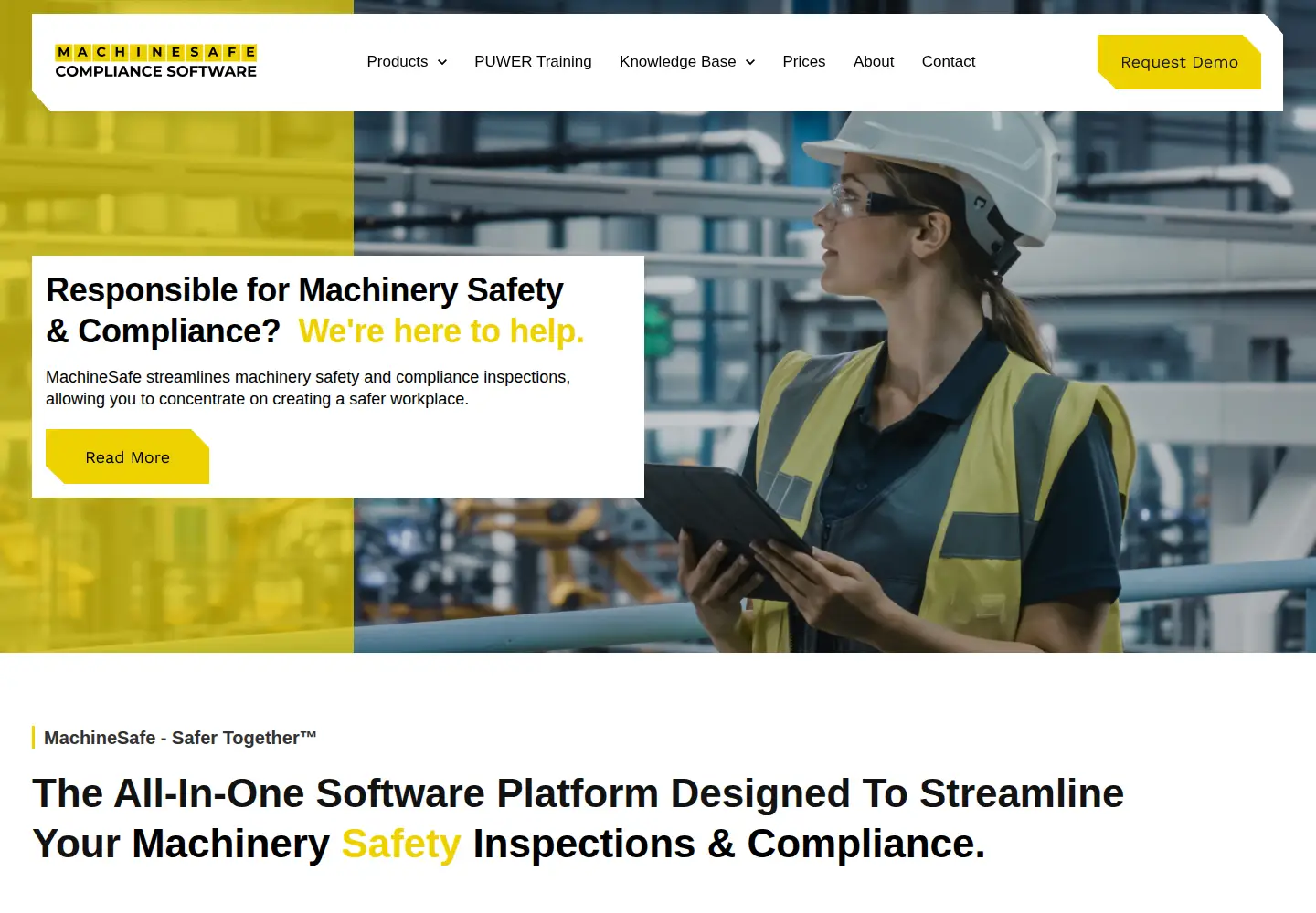 Screenshot of machinesafe.co.uk