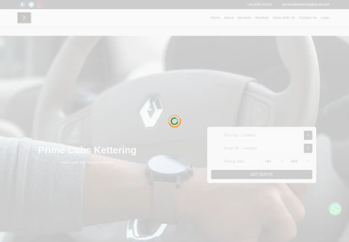 Screenshot of primecabs.co.uk