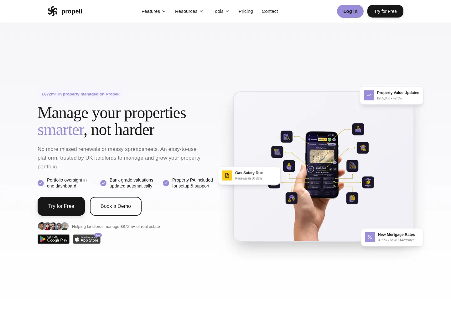 Captured homepage of propell.co.uk in the current scan
