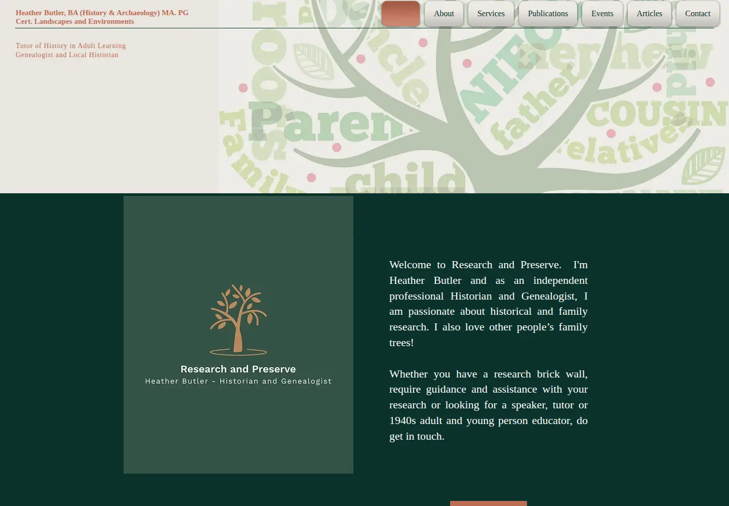 Screenshot of researchandpreserve.co.uk