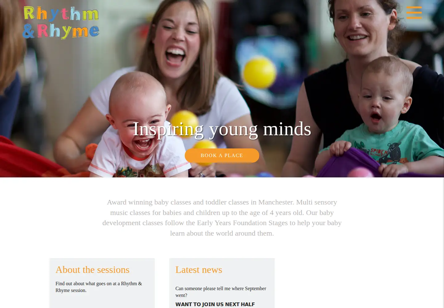 Screenshot of rhythmandrhyme.co.uk