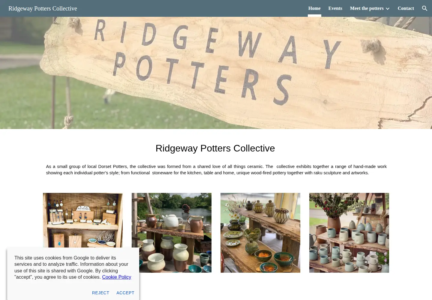 Captured homepage of ridgewaypotterscollective.co.uk in the current scan