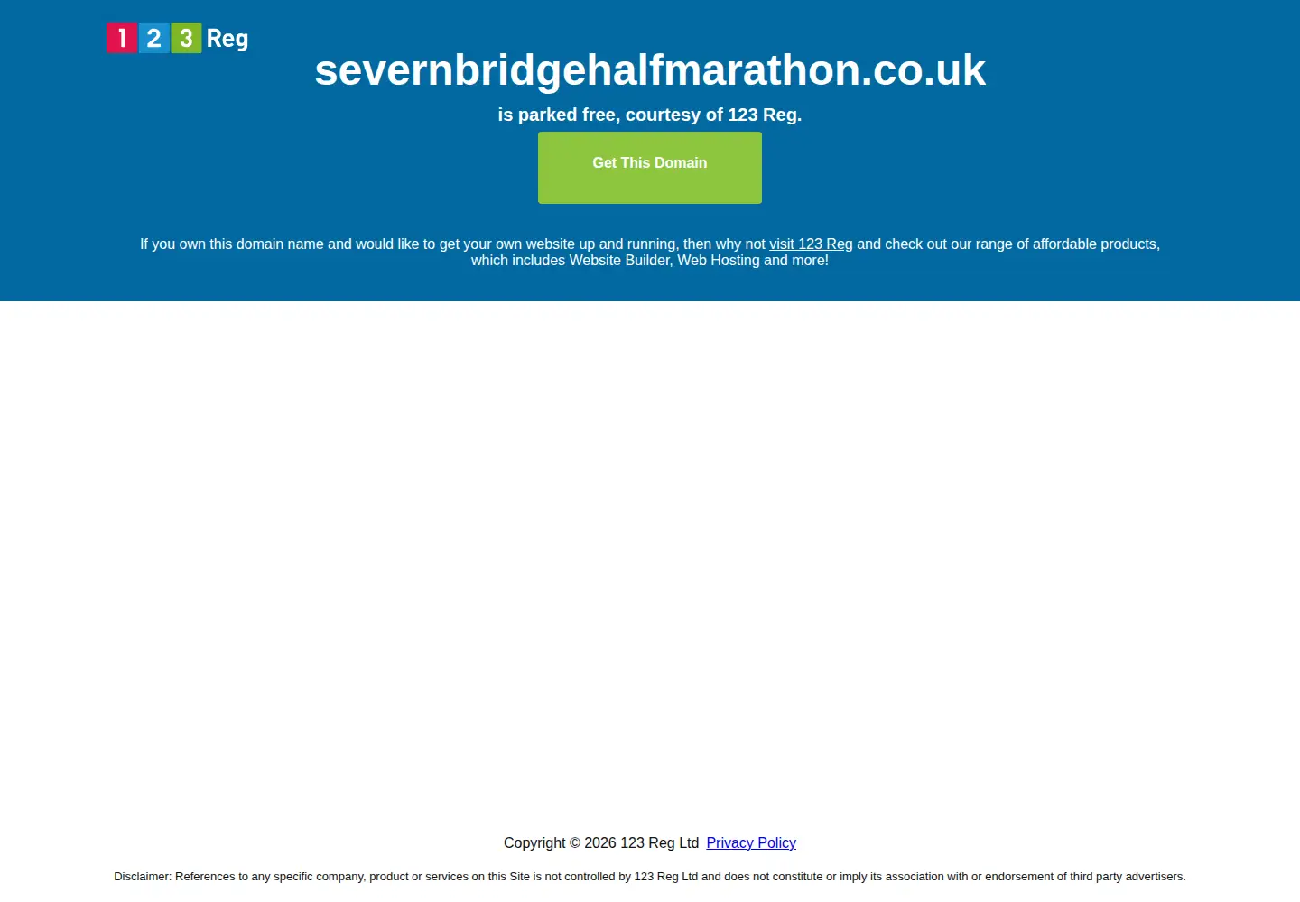 Screenshot of severnbridgehalfmarathon.co.uk