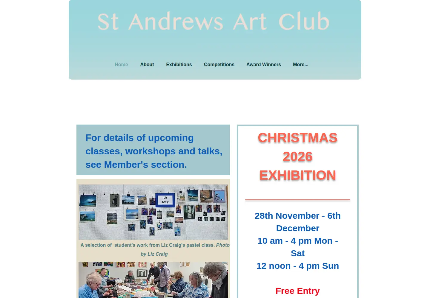 Screenshot of standrewsartclub.co.uk