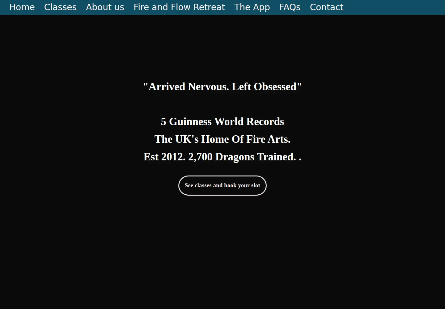 Captured homepage of thefireschool.co.uk in the current scan