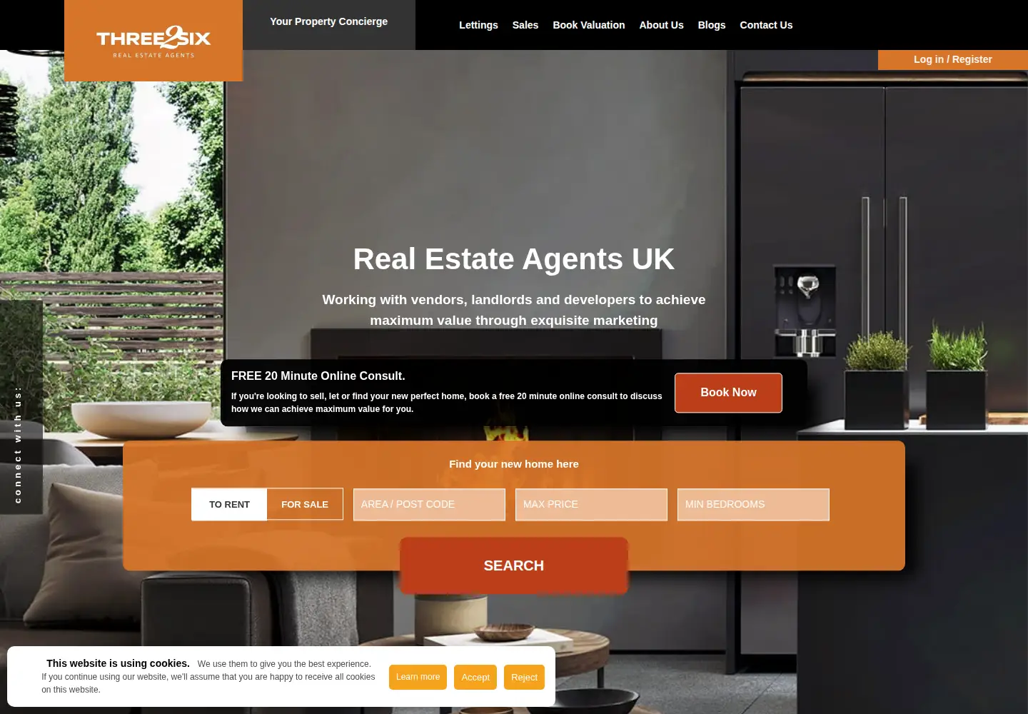 Captured homepage of three2six.co.uk in the current scan