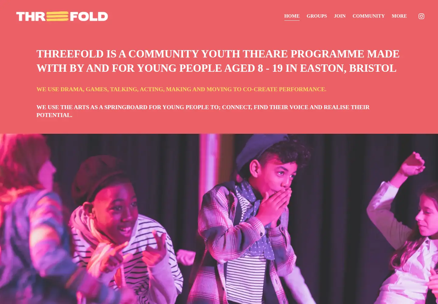 Screenshot of threefoldtheatre.co.uk
