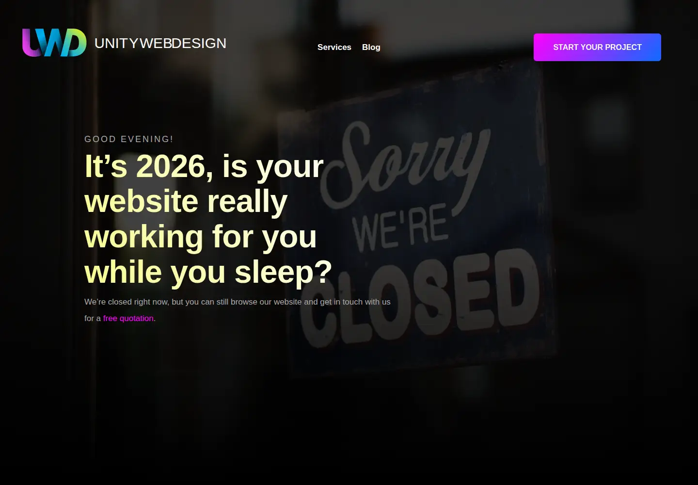 Screenshot of unitywebsites.co.uk