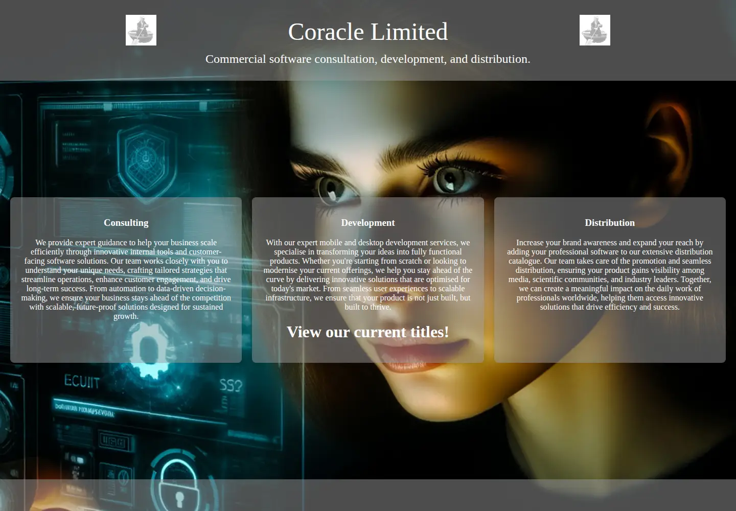 Captured homepage of coracle.ltd.uk in the current scan