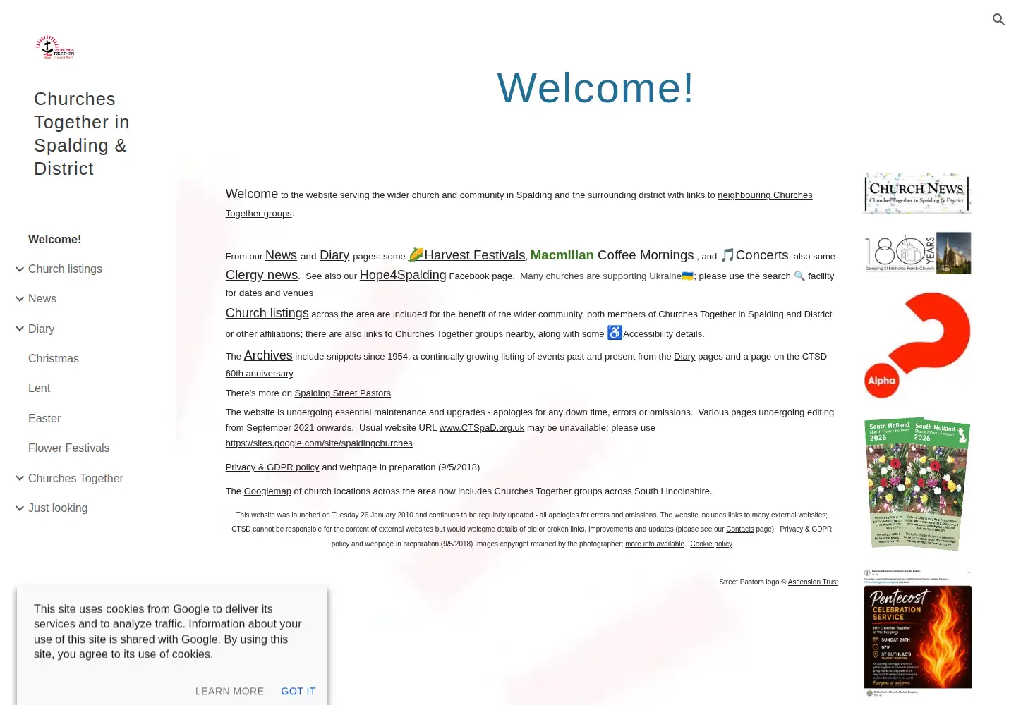 Captured homepage of ctspad.org.uk in the current scan