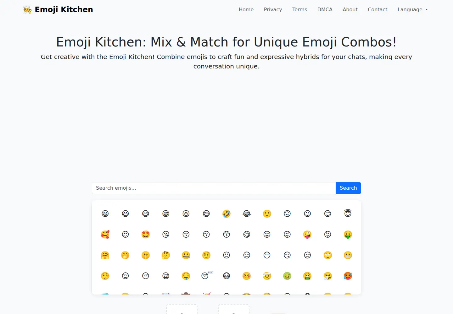 Screenshot of emojikitchen.org.uk