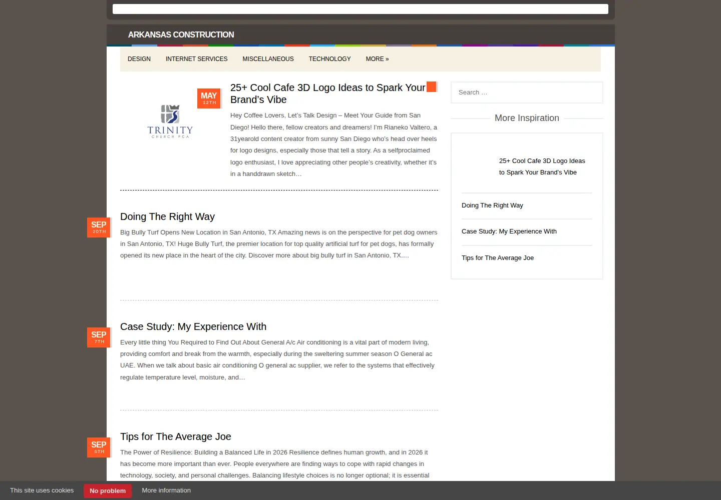 Captured homepage of arkansasconstruction.us in the current scan