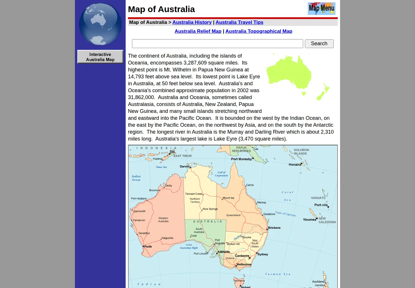 Screenshot of map-of-australia.us