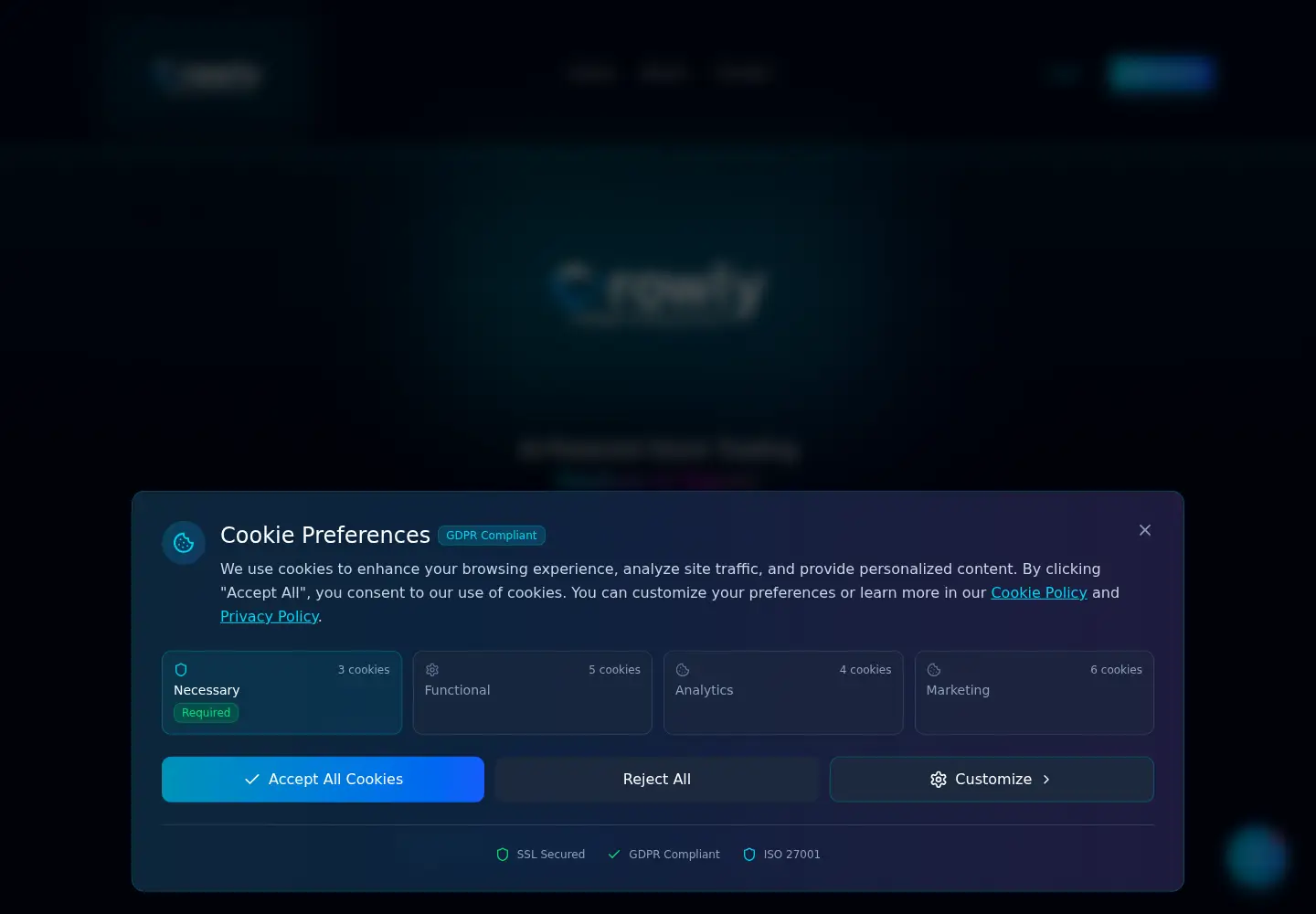 Captured homepage of crowly.video in the current scan