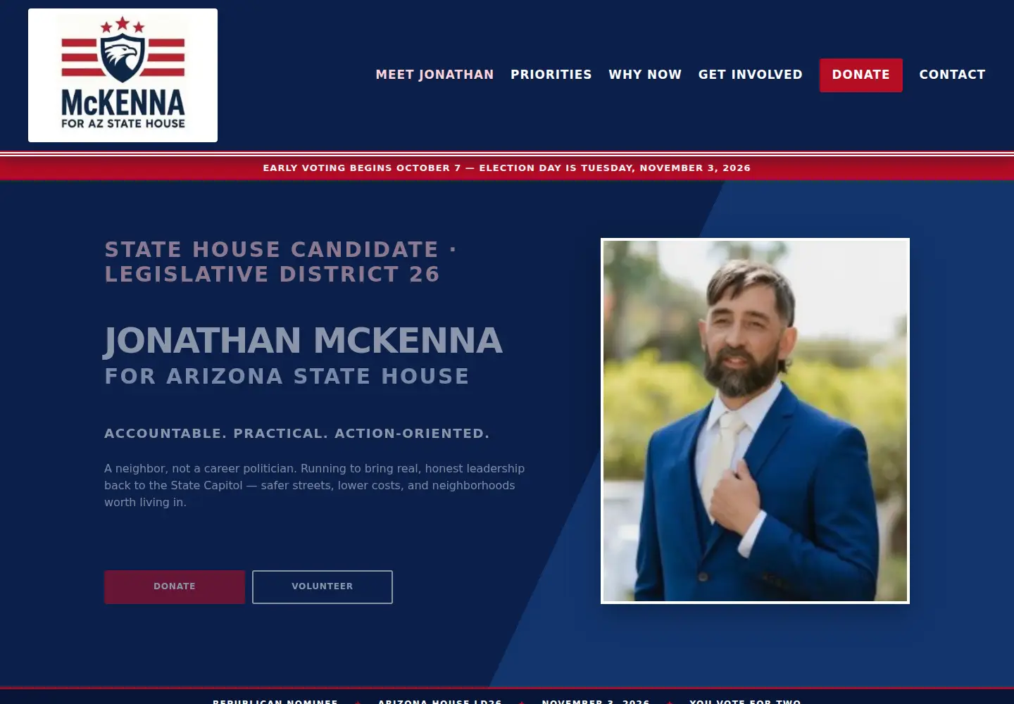 Screenshot of mckenna.vote