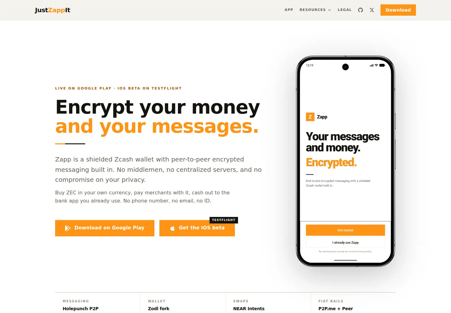 Captured homepage of justzappit.xyz in the current scan