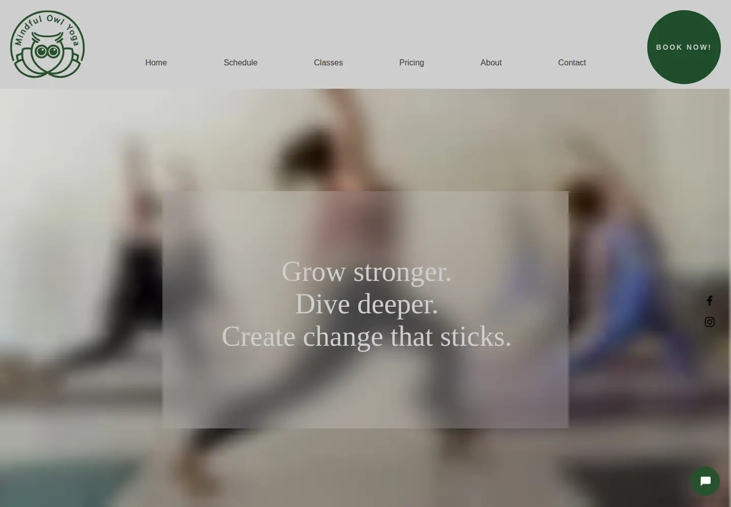 Captured homepage of mindfulowl.yoga in the current scan