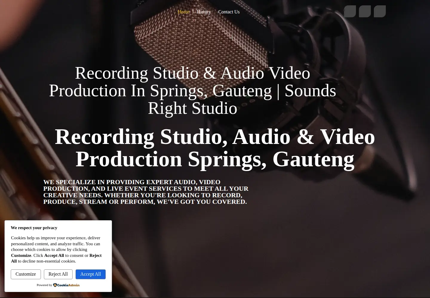 Screenshot of soundsright.co.za