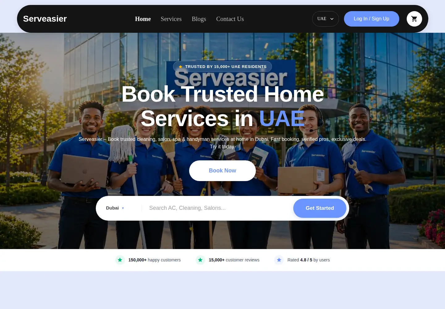 Screenshot of serveasier.ae