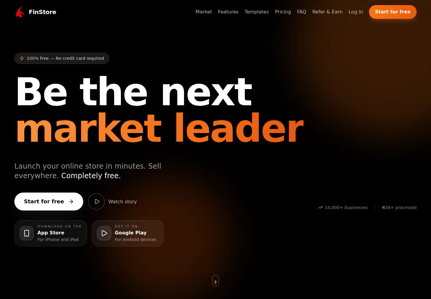 Captured homepage of finstore.africa in the current scan