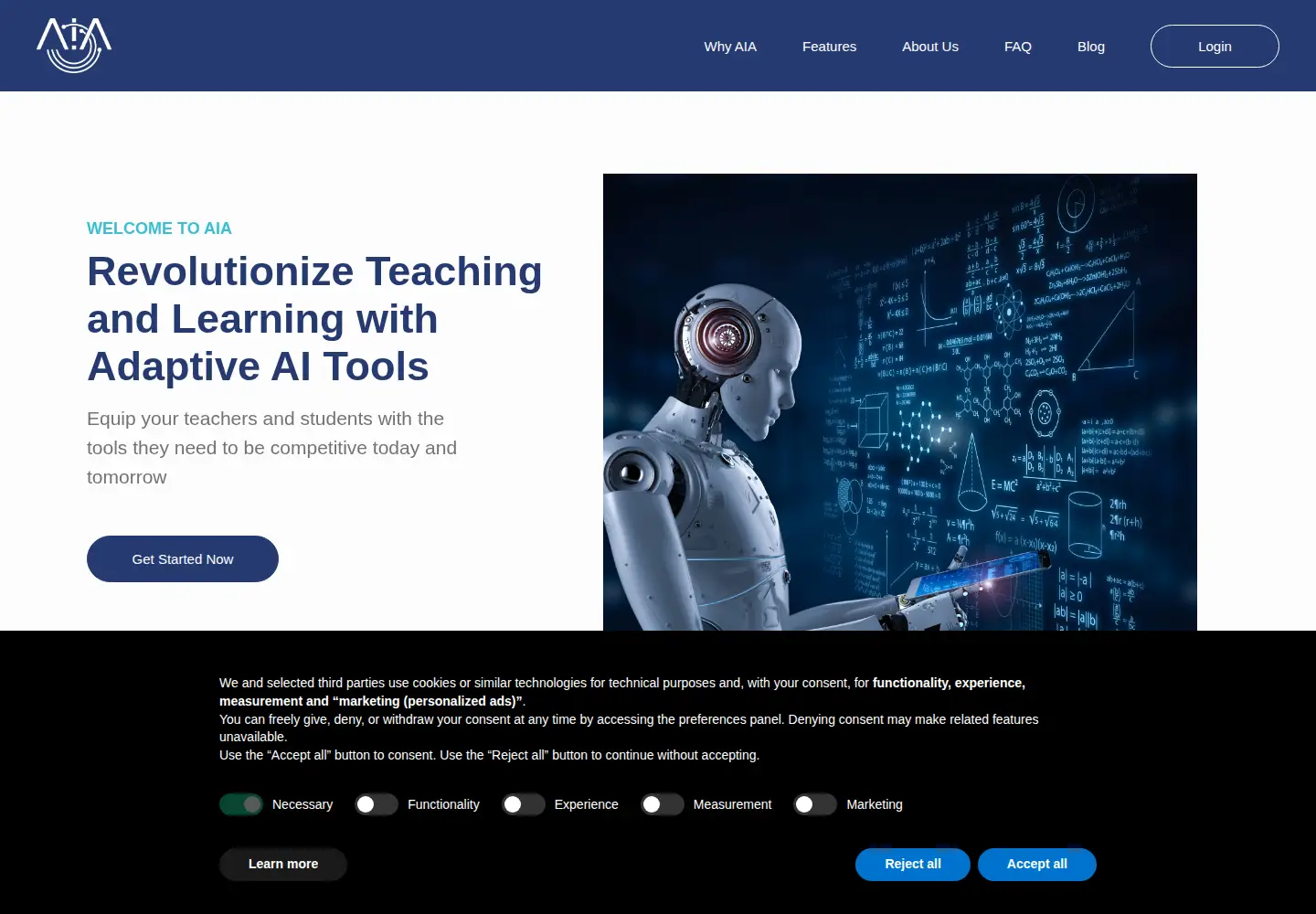 Screenshot of adaptiveinstructionadvisor.ai